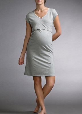 

Cute Lace Collar Round Neck Maternity Sleep Dress