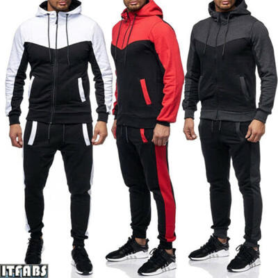 

Mens Sportswear Suit Jogging Shirt Sports Sweatpants Trousers Hooded Jacket