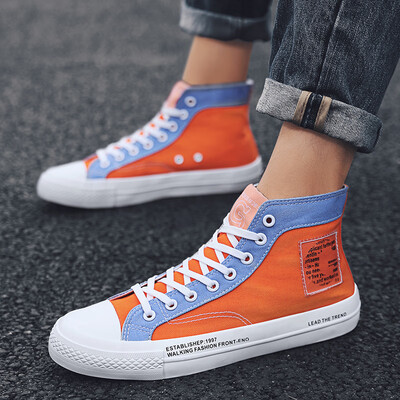 

Summer high tide shoes casual Joker canvas shoes Korean fashion mens shoes autumn