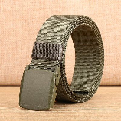 

Men&Women belt high quality solid color Nylon Plastic buckle Men belt outdoor casual cowboy pants belt