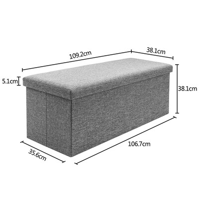 

110 inch Ottoman No Buckle Cotton Linen Sofa Grey