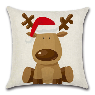 

Christmas Pillow Case Santa Cotton Linen Sofa Car Throw Cushion Cover Home Decor