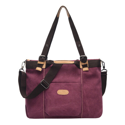 

Tailored Fashion Ladies Canvas Large Capacity Wild Solid Color Shoulder Bag Shoulder Bag