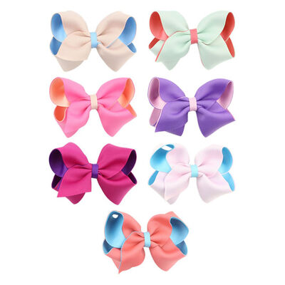 

7PCSSet Girl Cute Double Color Silk Hair Clips Bowknot Knotted Barrettes Handmade Hairpins Hair Accessories Headwear