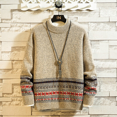 

Toponeto New Style For Men In Autumn And Winter Fashion Printed Sweater With Round Collar