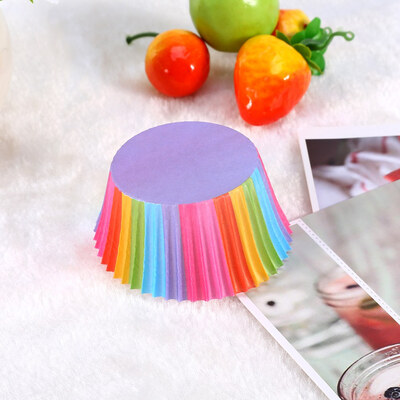 

100 pcs Rainbow Color Cupcake Liner Cupcake Paper Baking Cup Muffin Cases Cake Mold Rainbow Color100 pcs