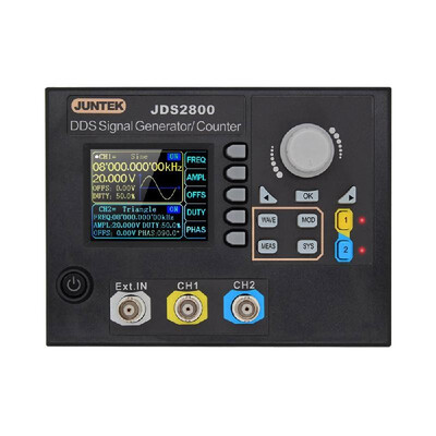 

JUNTEK Signal Generator Digital Control Dual-channel DDS Function Arbitrary Signal Generator Frequency Meter 15MHz 266MSas