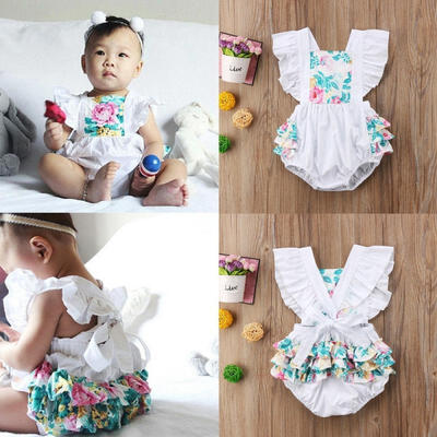 

Newborn Toddler Kids Baby Girls Sleeveless Floral Romper Jumpsuit Sunsuit Outfit Infant Clothes
