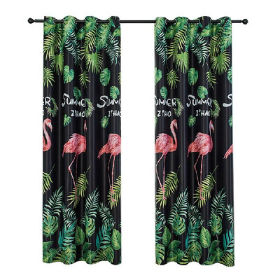 

Blackout Curtains Tropical Plants Printing Thermal Insulating Room Darkening Curtains for Living Room 39"X98