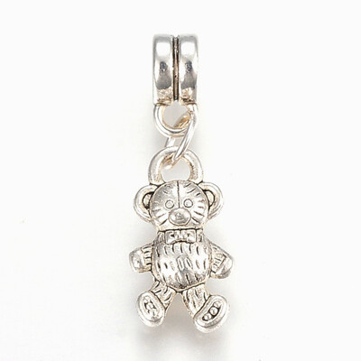 

Tibetan Style Alloy European Dangle Beads Large Hole Pendants Bear Antique Silver 27mm Hole 4mm Pendant 155x9x45mm