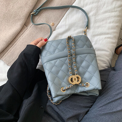 

Small fragrance rhombic bag female 2019 new wave Korean fashion gas wild chain single shoulder slung bucket bag