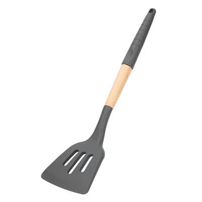

Silicone Kitchenware Shovel Rice Spoon Butter Brush Cookware wBeech Handle