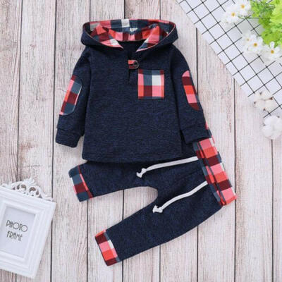

Kids Baby Boys Winter Hoodie SweatshirtPants Trousers 2PCS Outfits Warm Clothes