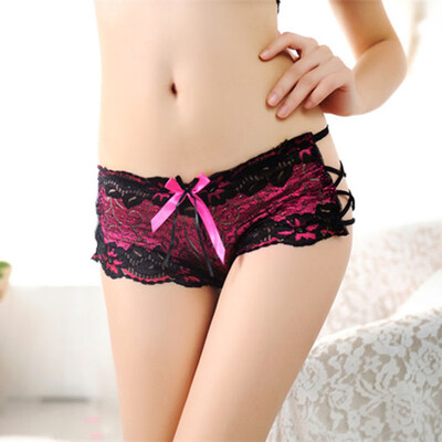 

Women Side Open Sexy Boxer Sexy Lace Breathable Low-rise Underwear Thong Bikini