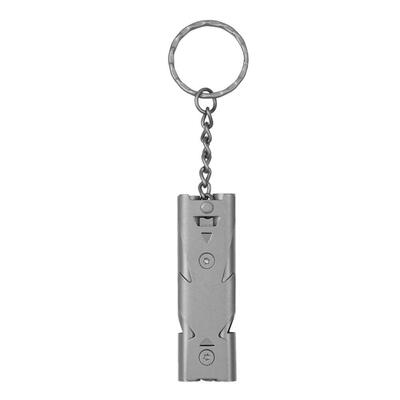 

High Decibel Stainless Steel Double Pipe Outdoors Survival Whistle Keychain