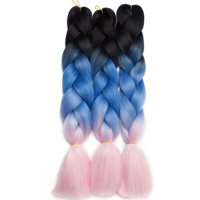 

3 Packs Braiding Hair Ombre for crochet Hair Weave with Synthetic&Twist Braiding Hair Extensions