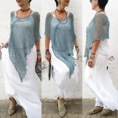 

New Fashion Women Elegant Knit Bikini Cover Up Top Cloak Beachwear Casual