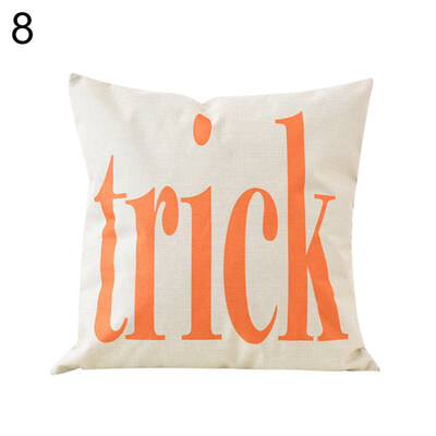 

Halloween Treat or Trick Letter Printed Cushion Cover Pillow Case Home Decor
