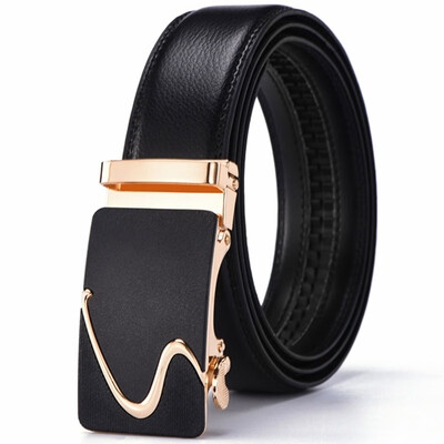 

New Fashion Designer Belts for Men Sliding Buckle Ratchet Men Belt Automatic Fashion ceinture homme