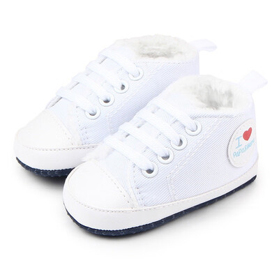 

Baby Boys Girls Autumn Section Shoes New Design Kids Soft Bottom Love Plus Velvet Baby Toddler Shoes