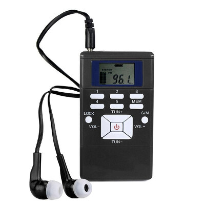 

FM Stereo Radio Receiver Digital Signal Processing DSP Meeting Radio LCD Display with Headphones Lanyard
