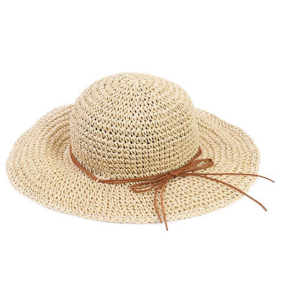 

Wide Brim Bowknot Straw Cap Women Girls Beach Foldable Sun Visor Panama Hat
