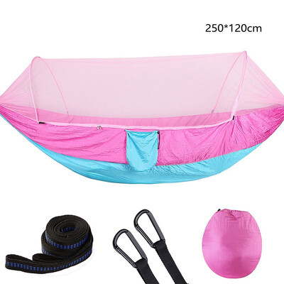 

Automatic unfolding Portable Outdoor Camping Hammock with Mosquito Net Parachute Hammocks Beds Hanging Swing Sleeping Bed Tree Ten