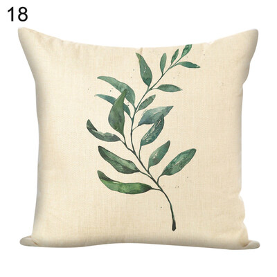 

45x45cm Green Leaf Square Throw Pillow Case Cushion Cover Sofa Bed Car Decor