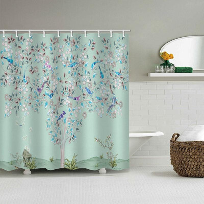 

Shower Curtain Waterproof Polyester Fabric Bath Curtains 12 Rustproof Grommet Holes Anti-mildew Bathroom Curtains for Bathtub Show