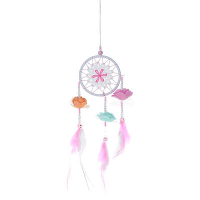 

Dreamy Pink Feather Dream Catcher Net Bead Dreamcatcher Home Car Decoration