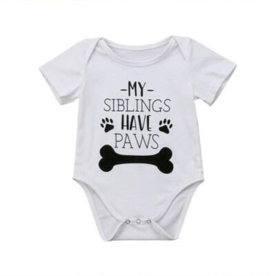 

Canis Newborn Baby Boy Girls Dog Bone Romper Bodysuit Jumpsuit Clothes Outfits