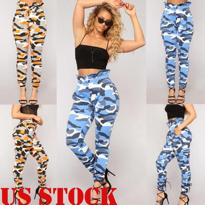 

Jeans Women Camo Cargo Trousers Casual Pants Military Army Combat Camouflage