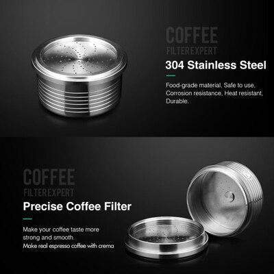 

Reusable Coffee Machine Capsule Pod Cup Stainless Steel Refillable for Lavazza