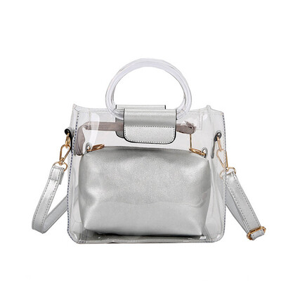 

2019 Fashion PVC Jelly Bag Women Transparent Shoulder Messenger Bags Clear Crossbody Bag Female Small Tote T3G