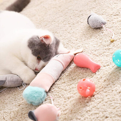 

Ancaixin Durable Cat Toy Kitten Supplies Set with Bell Balls LED Pointer Shacking Mice Chew Toys&Teaser Catcher Wand in Gif
