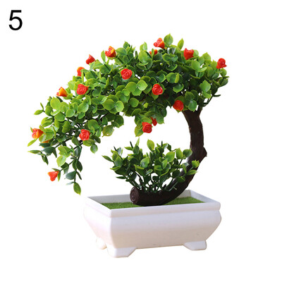 

Artificial Plant Bonsai Fake Flower Potted Ornament Home Hotel Garden Decor Gift