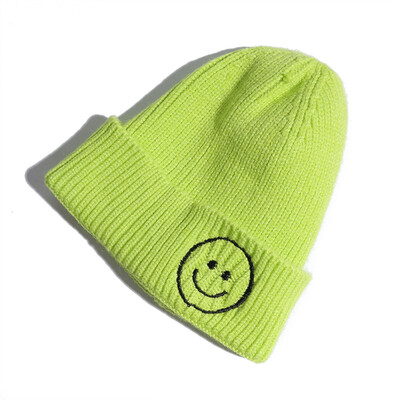 

Cap children smiling face lovely lady knitting hat autumn&winter Korean version 100 new woolen cap Korean ear protection cap