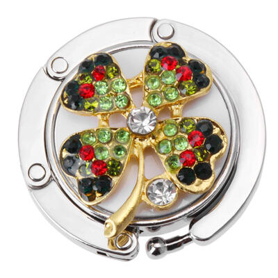 

Four Leaf Clover Portable Folding Desk Handbag Purse Bag Hanger Holder Hook