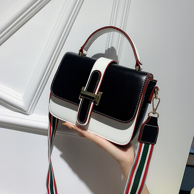 

Qiao Bani 2019 new Korean fashion Dongdaemun hit color ribbon flip handbag shoulder slant diagonal tide handbag