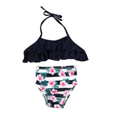 

2Pcs Toddler Baby Girl Floral Swimwear Bathing Suit Bikini Outfits Swimsuit Set