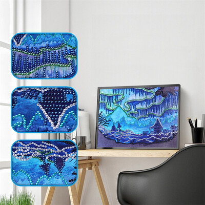 

Gobestart Special Shaped Diamond Painting DIY 5D Partial Drill Cross Stitch Kits Crystal R