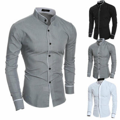 

Mens Luxury Casual Formal Shirt Long Sleeve Slim Fit Business Dress Shirts Tops