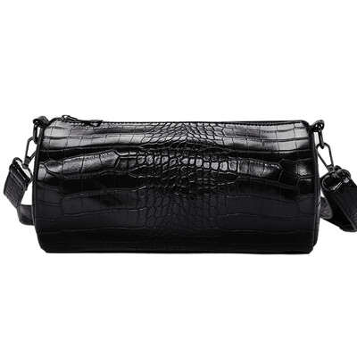 

2019 Korean version of crocodile striped mens bucket bag light business outdoor leisure single shoulder bag oblique satchel bag