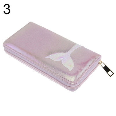 

Fashion Laser Faux Leather Long Wallet Lady Zipper Clutch Card Holder Purse