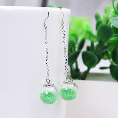 

2019 new summer style beads Drop earrings for women candy color chain pendant