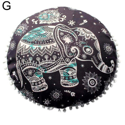 

Bohemian Round Mandala Elephant Pillow Case Cushion Cover Sofa Bedroom Car Decor