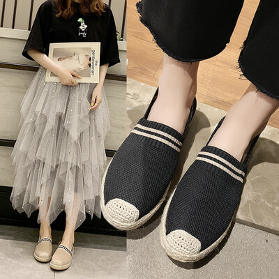 

YI XIE 2019 summer new casual mesh breathable fisherman shoes female Korean version of the wild flat shoes a pedal lazy shoes 7446