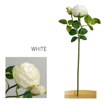 

Single Austin rose foreign trade simulation flower wedding home flower wall fake flower decoration bouquet Champagne
