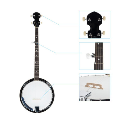 

Ktaxon 5 String Banjo with 24 Brackets Closed Back&Geared 5th Tuner