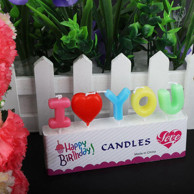 

Greensen I LOVE YOU Letters Party Celebration Birthday Wedding Romantic Cake Candle